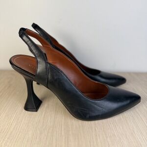 Vionic Adalena Black Leather Slingback Heels Comfort Orthotic Career Pumps 10